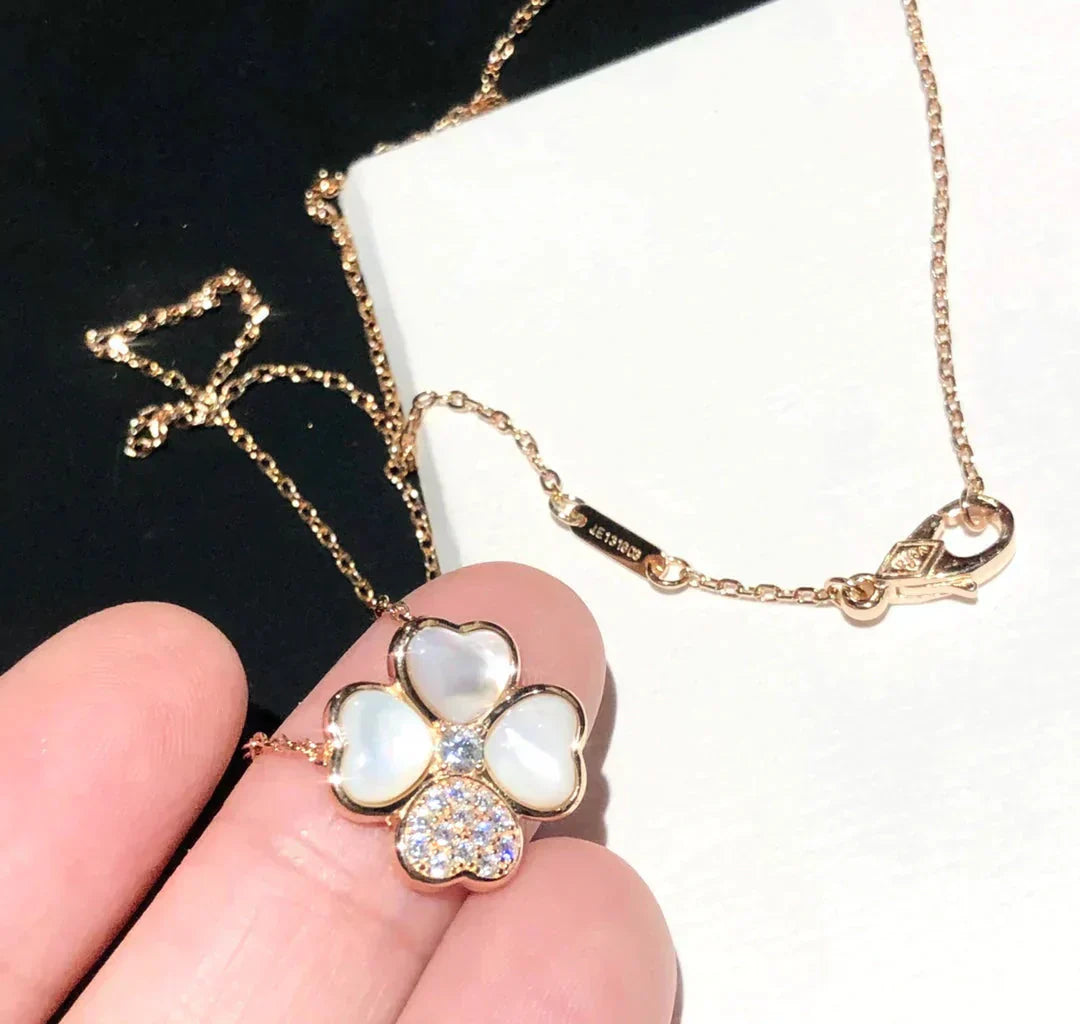 [Royal Top]CLOVER MOP DIAMOND ROSE GOLD NECKLACE