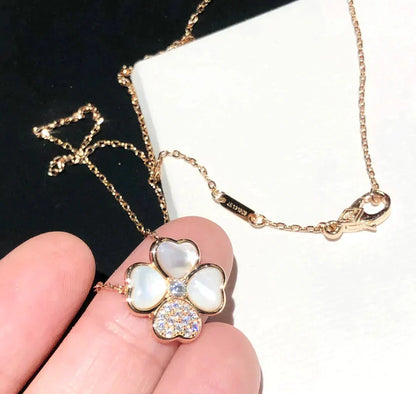 [Royal Top]CLOVER MOP DIAMOND ROSE GOLD NECKLACE