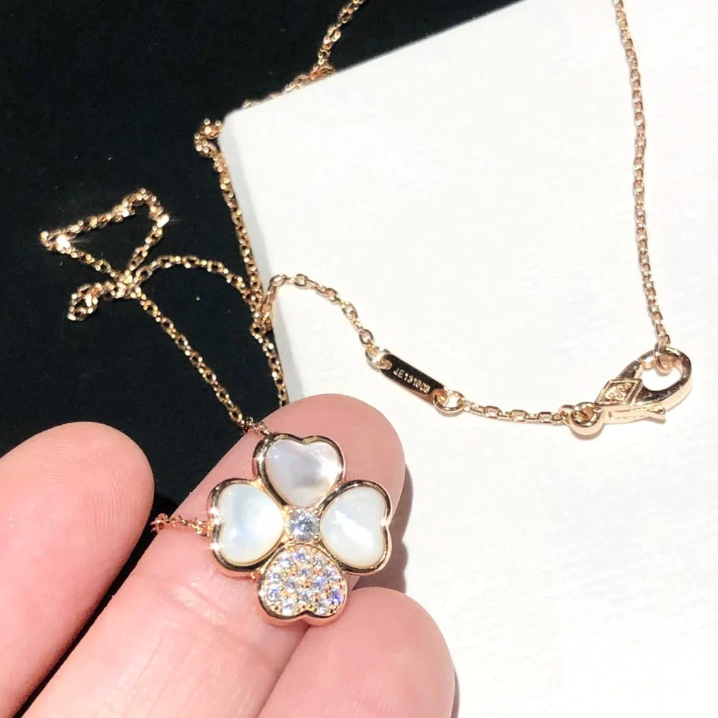 [Royal Top]CLOVER MOP DIAMOND ROSE GOLD NECKLACE
