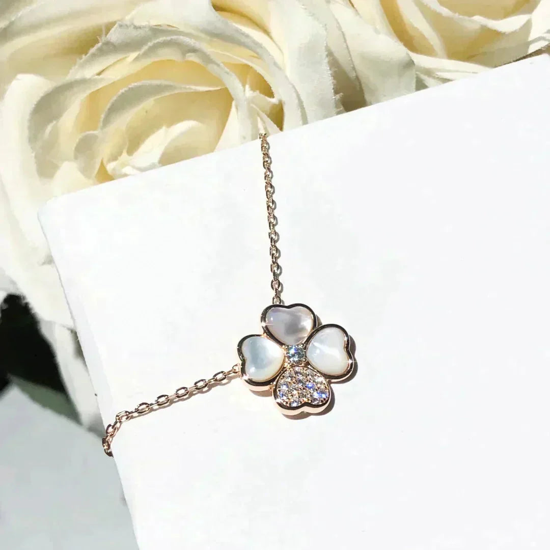 [Royal Top]CLOVER MOP DIAMOND ROSE GOLD NECKLACE