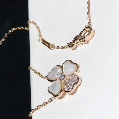 [Royal Top]CLOVER MOP DIAMOND ROSE GOLD NECKLACE