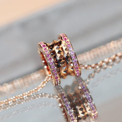 [Royal Top]ZERO 1 ROCK PINK GOLD PINK DIAMOND NECKLACE