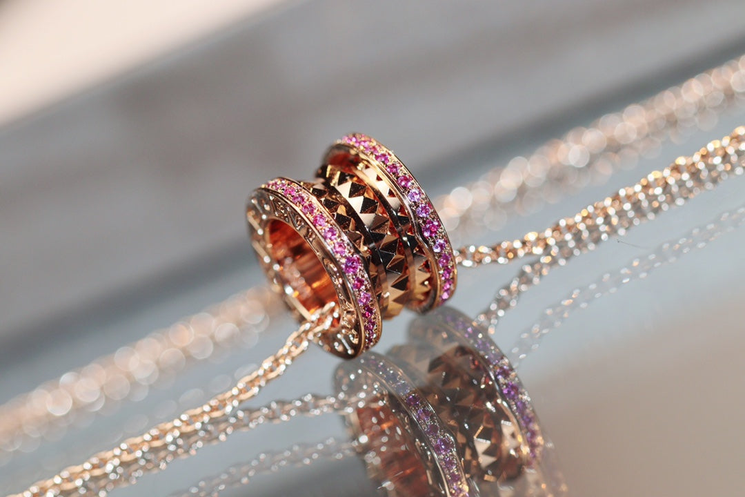 [Royal Top]ZERO 1 ROCK PINK GOLD PINK DIAMOND NECKLACE