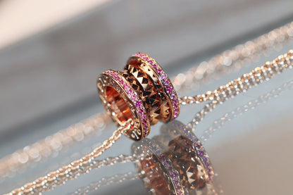 [Royal Top]ZERO 1 ROCK PINK GOLD PINK DIAMOND NECKLACE