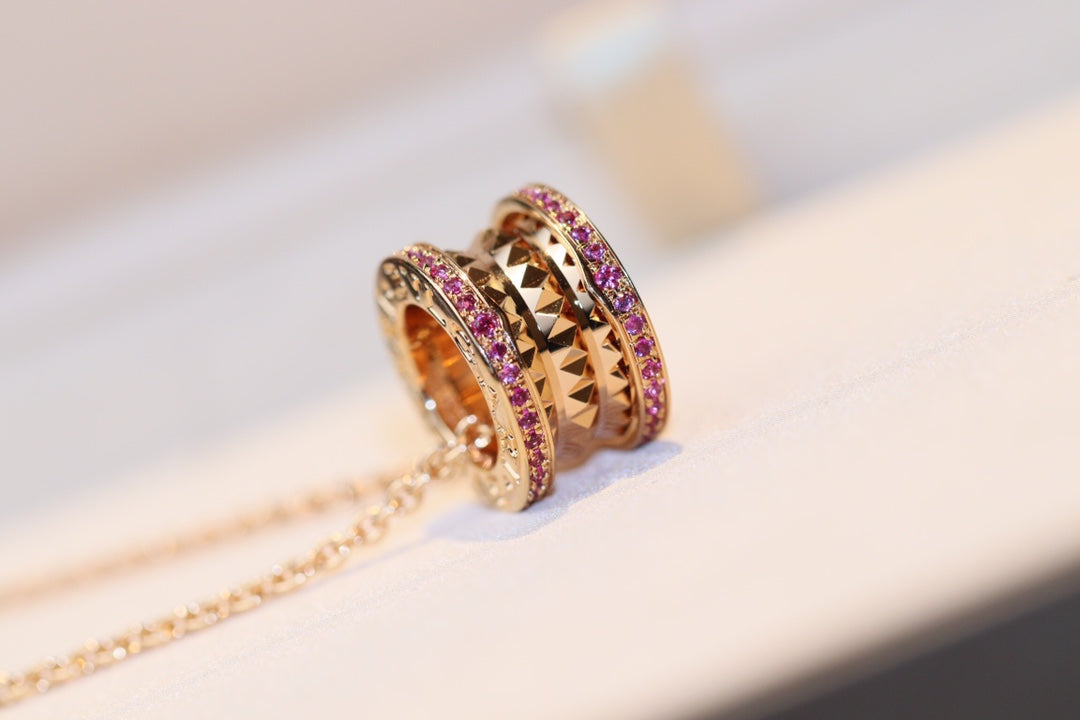 [Royal Top]ZERO 1 ROCK PINK GOLD PINK DIAMOND NECKLACE