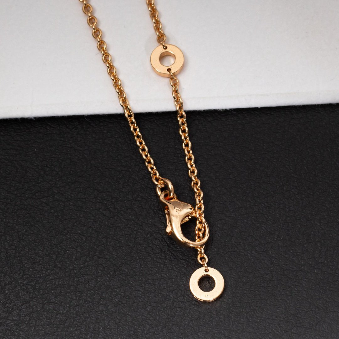 [Royal Top]ZERO 1 WHITE CERAMIC PINK GOLD DIAMOND NECKLACE