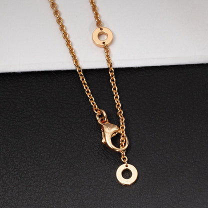 [Royal Top]ZERO 1 WHITE CERAMIC PINK GOLD DIAMOND NECKLACE