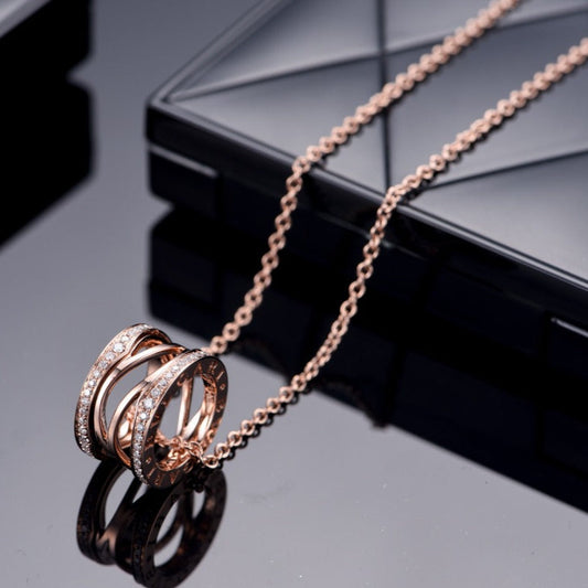 [Royal Top]ZERO 1 PINK GOLD DIAMOND OPEN NECKLACE
