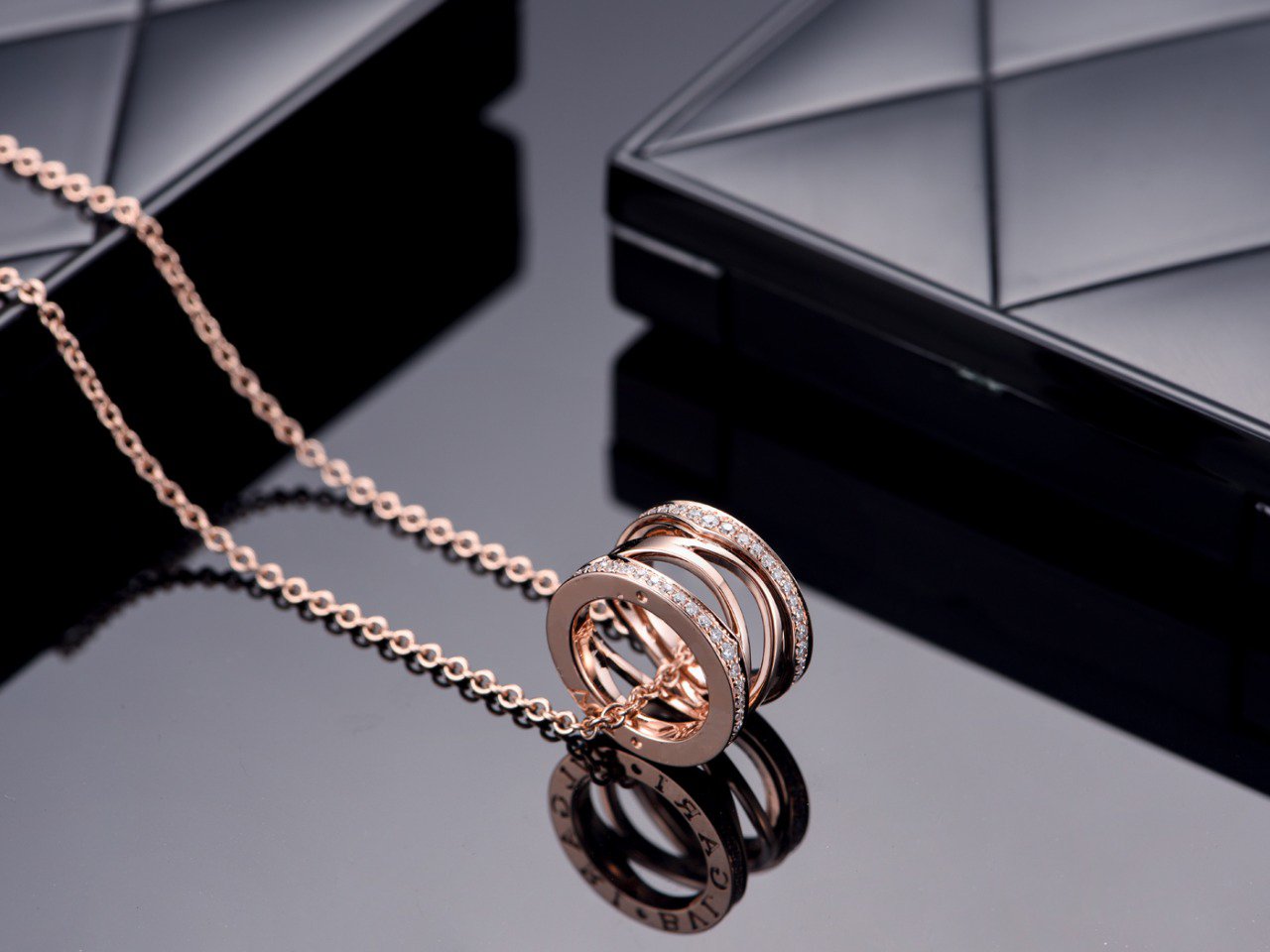 [Royal Top]ZERO 1 PINK GOLD DIAMOND OPEN NECKLACE