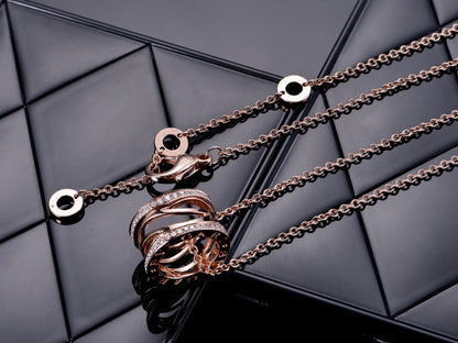 [Royal Top]ZERO 1 PINK GOLD DIAMOND OPEN NECKLACE