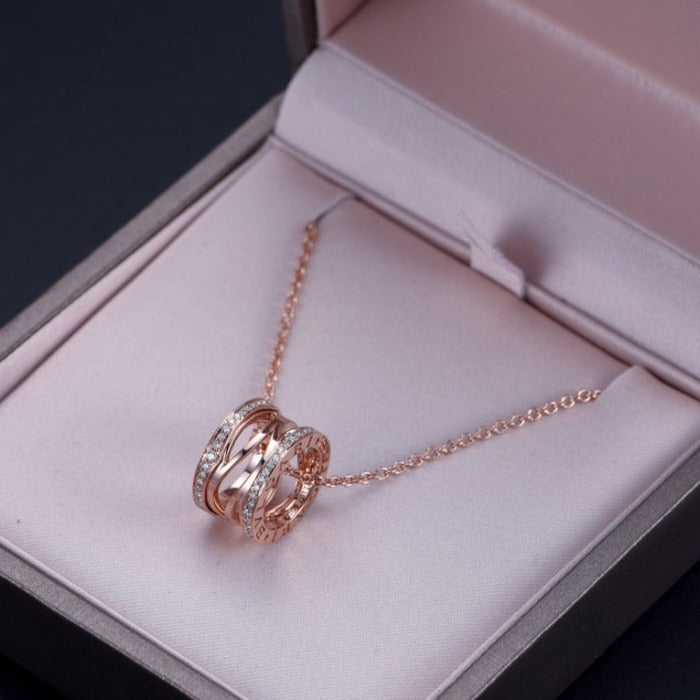 [Royal Top]ZERO 1 PINK GOLD DIAMOND OPEN NECKLACE