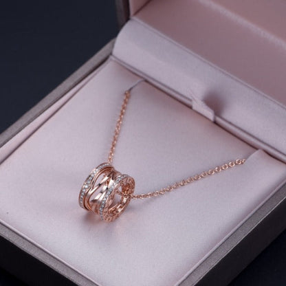 [Royal Top]ZERO 1 PINK GOLD DIAMOND OPEN NECKLACE