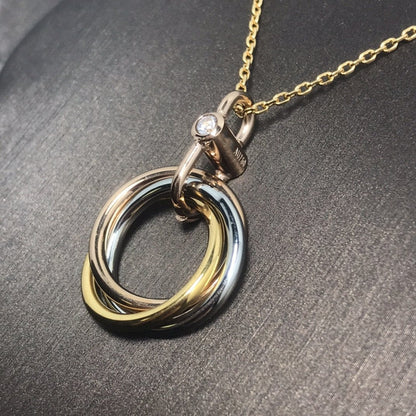 [Royal Top]TRINITY SILVER GOLD PINK GOLD NECKLACE