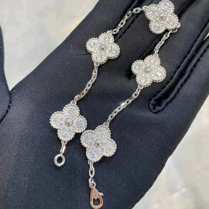 [Royal Top] CLOVER 5 MOTIF FULL DIAMOND BRACELET COLLECTION