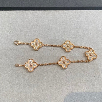 [Royal Top] CLOVER 5 MOTIF FULL DIAMOND BRACELET COLLECTION