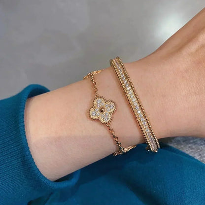 [Royal Top] CLOVER 5 MOTIF FULL DIAMOND BRACELET COLLECTION