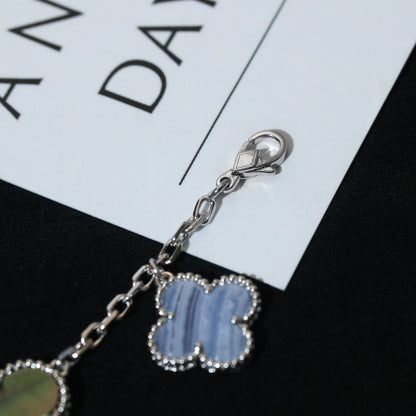 [Royal Top]CLOVER BRACELET 5 MOTIFS MOP CHALCEDONY SILVER