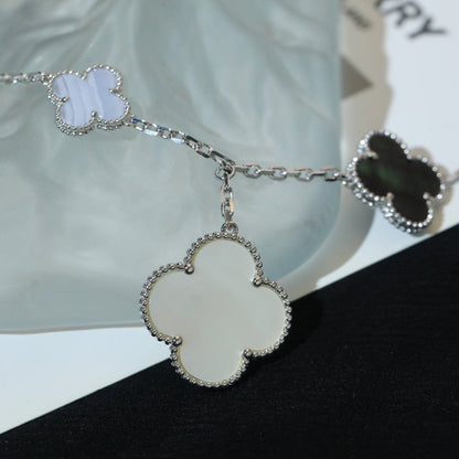 [Royal Top]CLOVER BRACELET 5 MOTIFS MOP CHALCEDONY SILVER