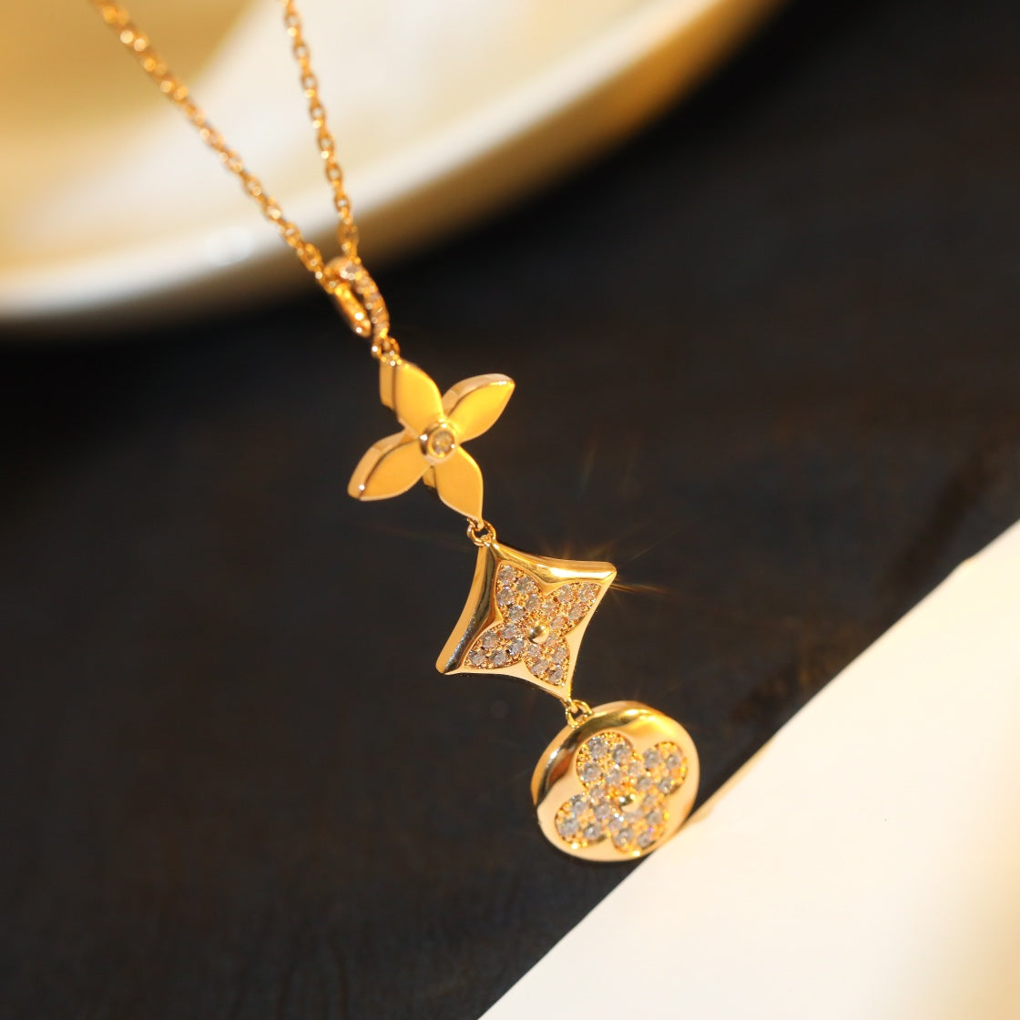 [Royal Top]STAR AND SUN DIAMOND PINK GOLD NECKLACE