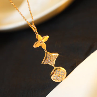 [Royal Top]STAR AND SUN DIAMOND PINK GOLD NECKLACE