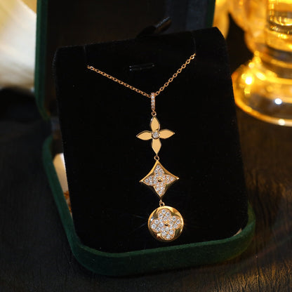 [Royal Top]STAR AND SUN DIAMOND PINK GOLD NECKLACE