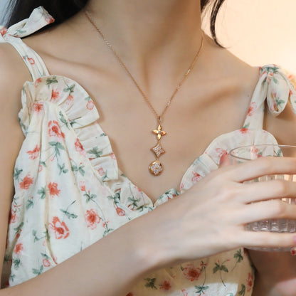 [Royal Top]STAR AND SUN DIAMOND PINK GOLD NECKLACE