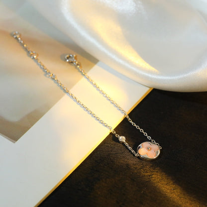[Royal Top]SUN MOTIF PINK MOP SILVER BRACELET