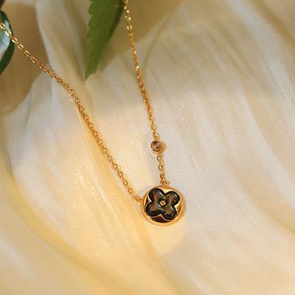 [Royal Top]SUN PEDANT PINK GOLD 1 DIAMOND NECKLACE