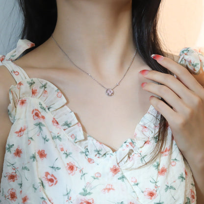 [Royal Top]SUN PEDANT PINK GOLD 1 DIAMOND NECKLACE