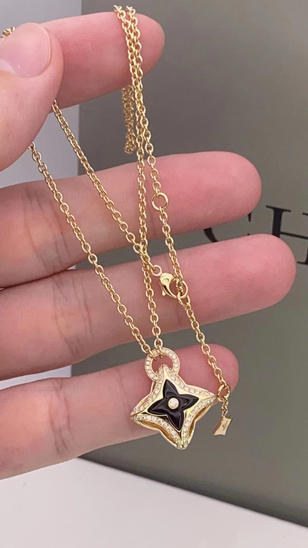 [Royal Top]STAR PEDANT PINK GOLD DIAMOND NECKLACE