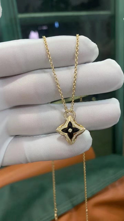 [Royal Top]STAR PEDANT PINK GOLD DIAMOND NECKLACE