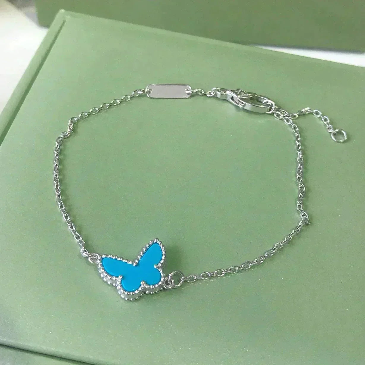 [Royal Top]BUTTERFLY TURQUOISE BUTTERFLY BRACELET SILVER