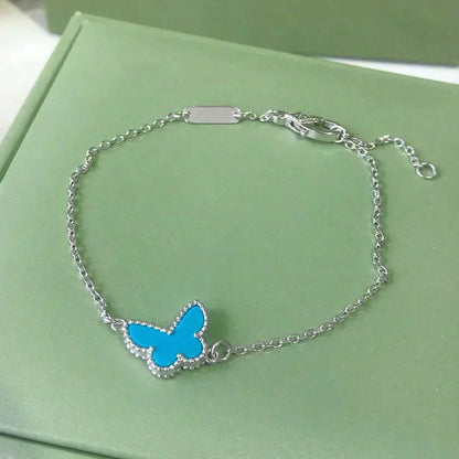 [Royal Top]BUTTERFLY TURQUOISE BUTTERFLY BRACELET SILVER