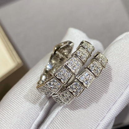 [Royal Top]SERPENTI DOUBLE RING SILVER DIAMOND PAVED