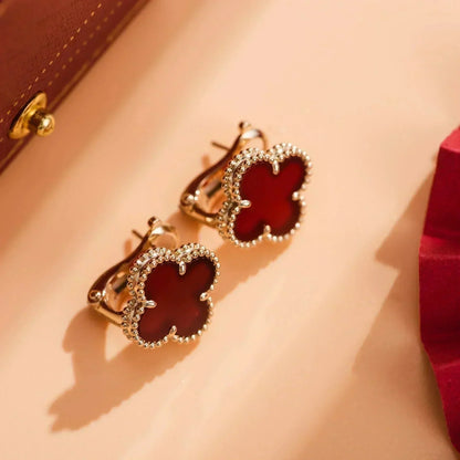 [Royal Top]CLOVER MEDIUM 1 MOTIFS CARNELIAN  EARRINGS