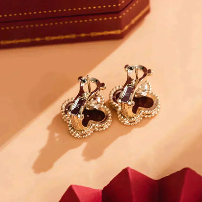 [Royal Top]CLOVER MEDIUM 1 MOTIFS CARNELIAN  EARRINGS
