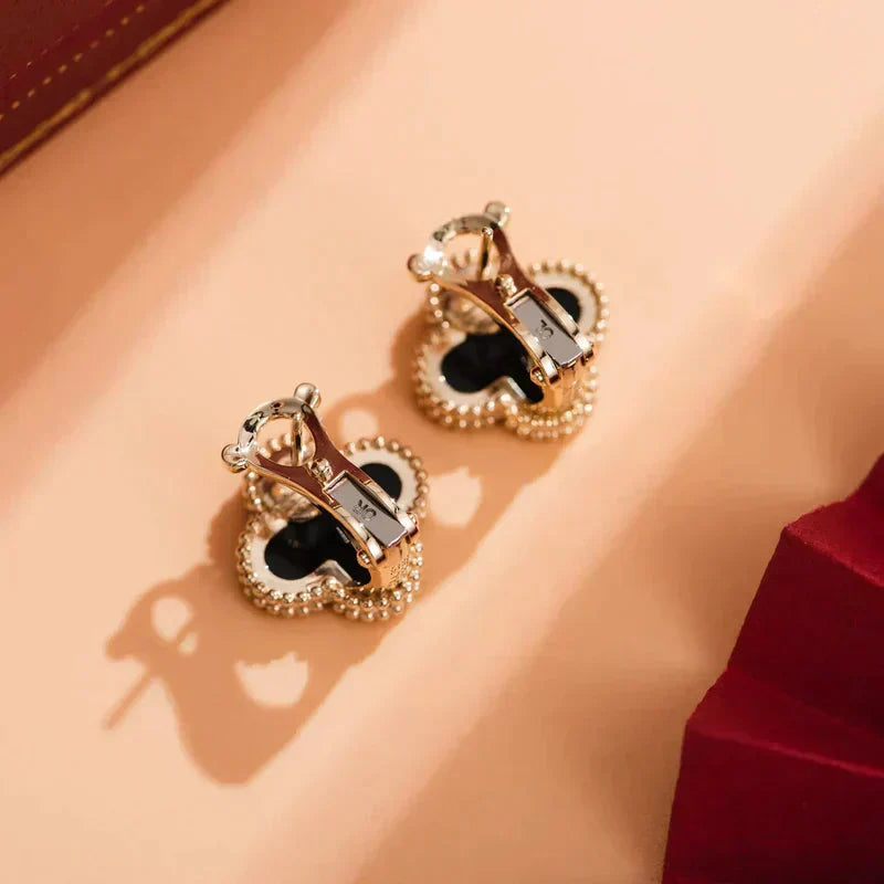 [Royal Top]CLOVER MEDIUM 1 MOTIFS  ONYX STUD EARRINGS