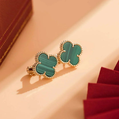 [Royal Top]CLOVER MEDIUM 1 MOTIFS MALACHITE  EARRINGS