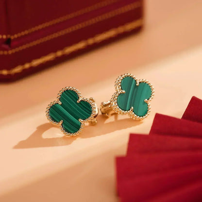 [Royal Top]CLOVER MEDIUM 1 MOTIFS MALACHITE  EARRINGS