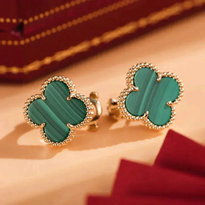 [Royal Top]CLOVER MEDIUM 1 MOTIFS MALACHITE  EARRINGS