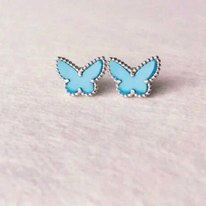 [Royal Top]BUTTERFLY TURQUOISE EARRINGS SILVER