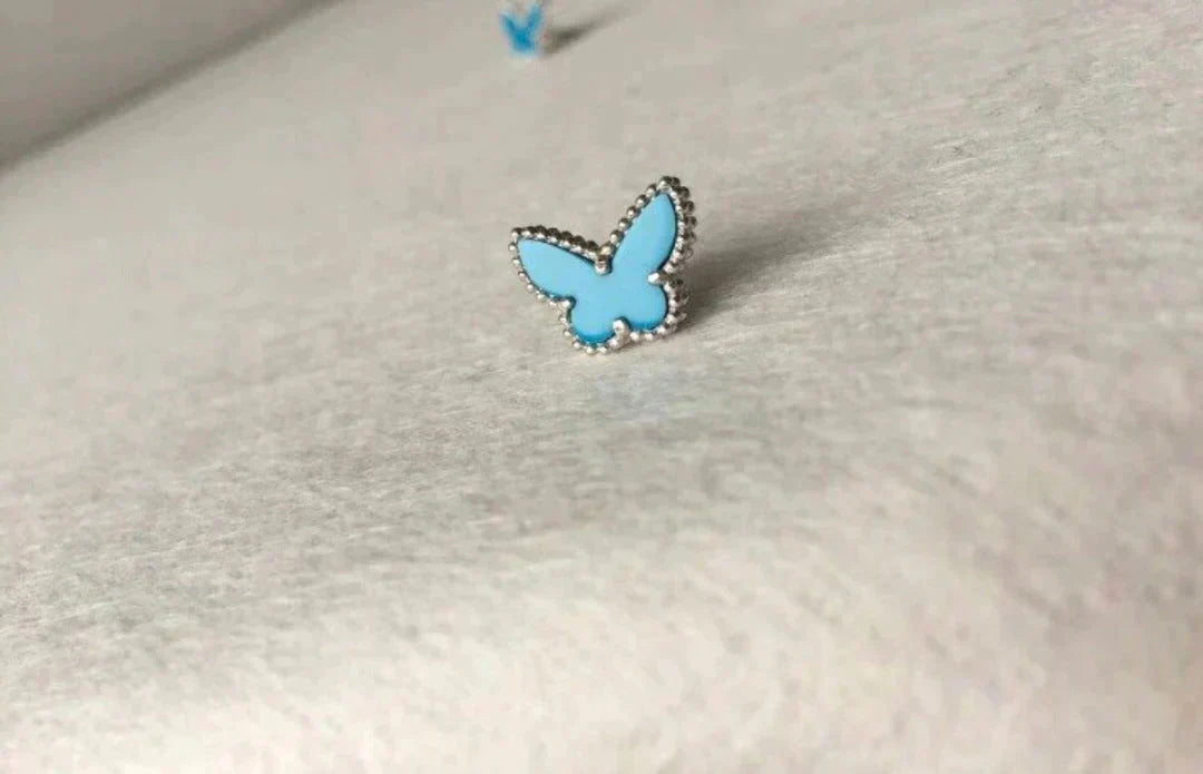 [Royal Top]BUTTERFLY TURQUOISE EARRINGS SILVER
