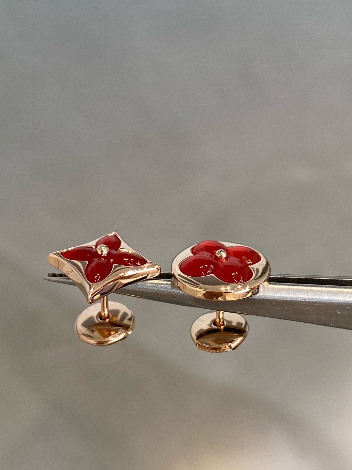 [Royal Top]STAR AND SUN PINK GOLD CARNELIAN STUD EARRINGS