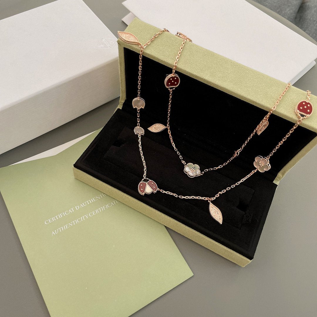 [Royal Top]LUCKY SPRING 15 MOTIFS ROSE GOLD NECKLACE