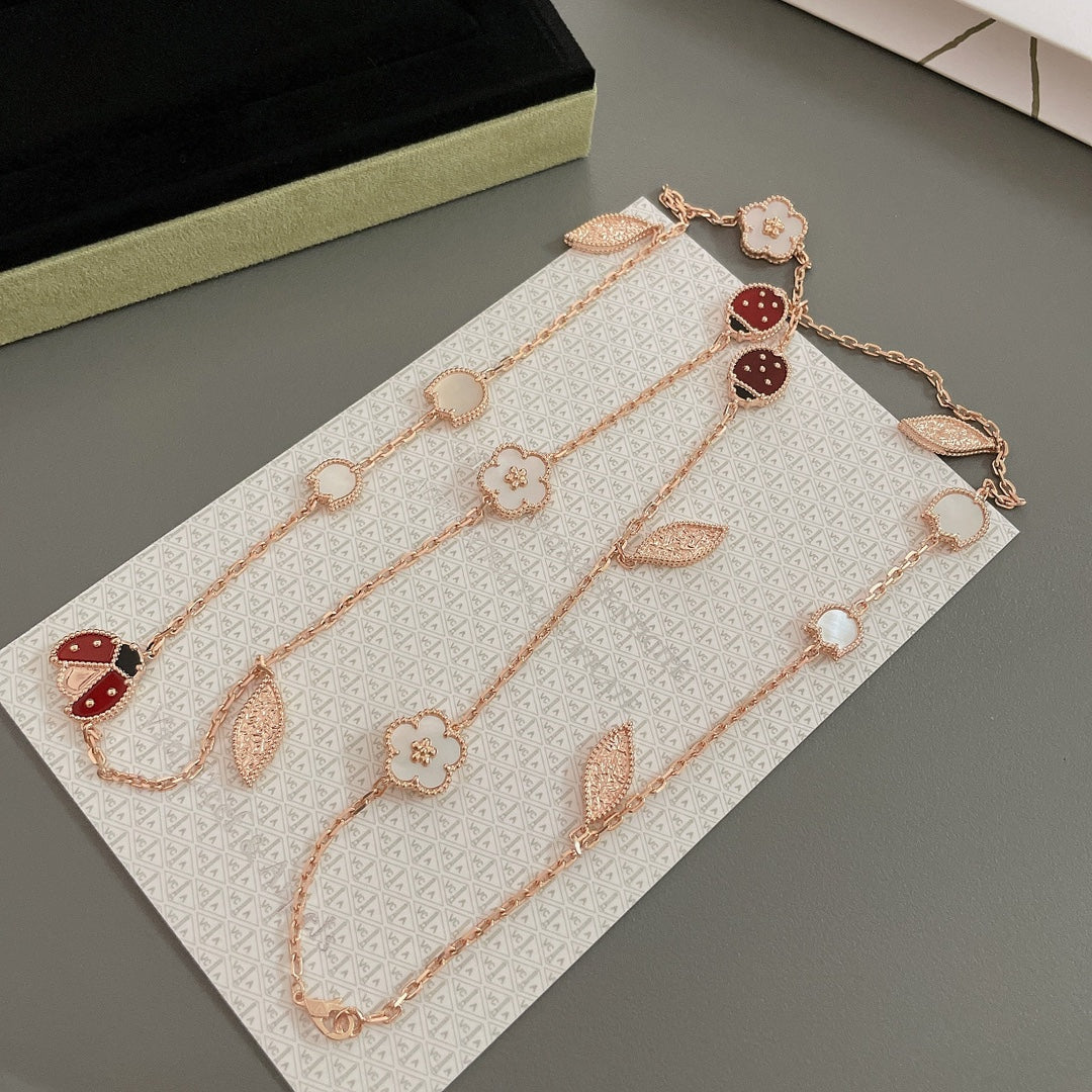 [Royal Top]LUCKY SPRING 15 MOTIFS ROSE GOLD NECKLACE