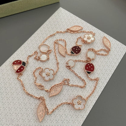 [Royal Top]LUCKY SPRING 15 MOTIFS ROSE GOLD NECKLACE