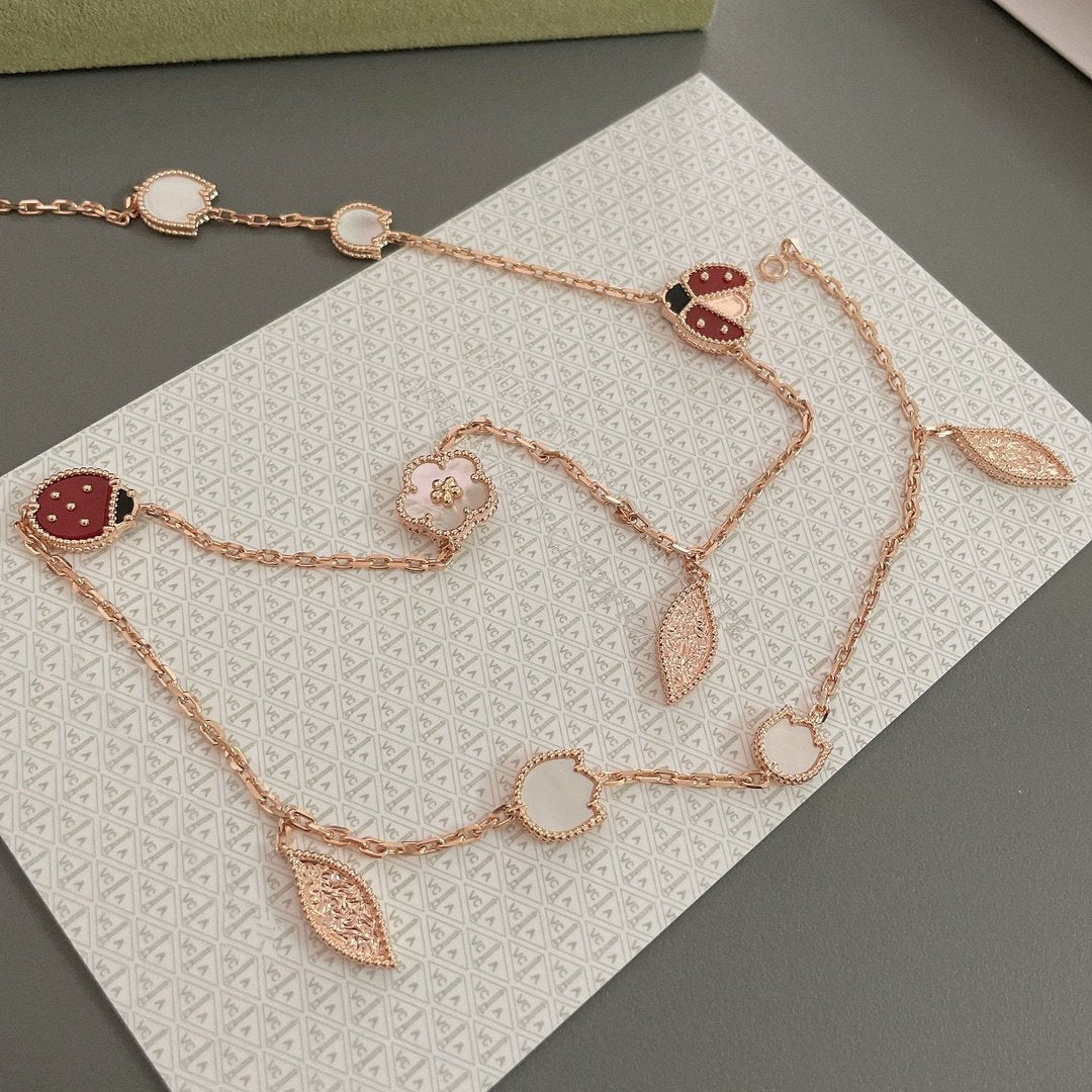 [Royal Top]LUCKY SPRING 15 MOTIFS ROSE GOLD NECKLACE