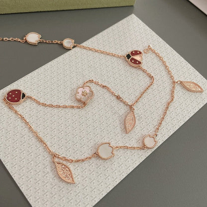 [Royal Top]LUCKY SPRING 15 MOTIFS ROSE GOLD NECKLACE