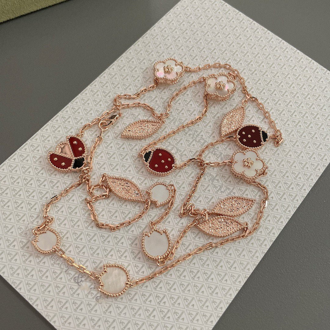 [Royal Top]LUCKY SPRING 15 MOTIFS ROSE GOLD NECKLACE