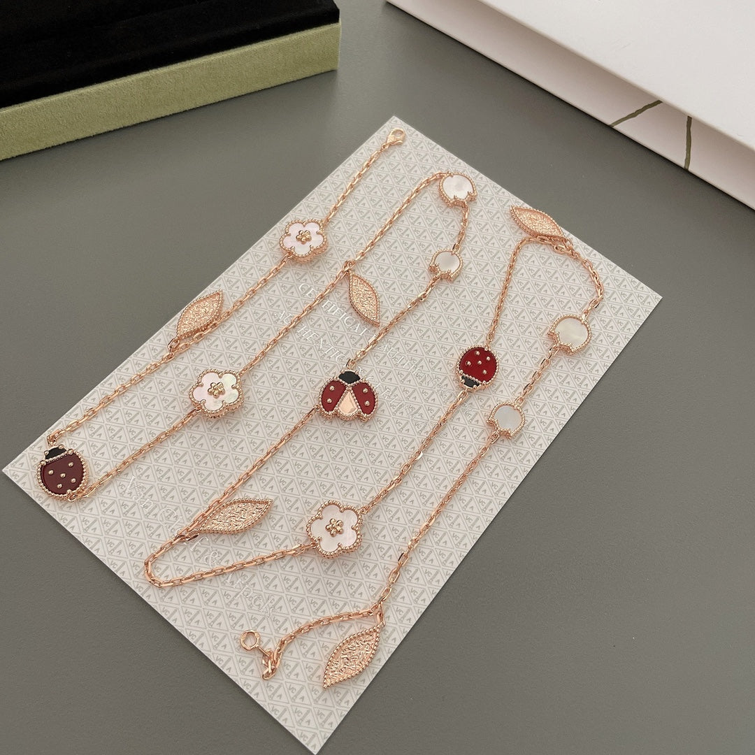 [Royal Top]LUCKY SPRING 15 MOTIFS ROSE GOLD NECKLACE